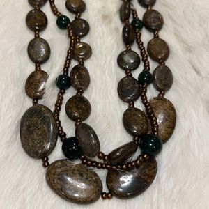 💖 3 Strand Vintage Beaded Necklace